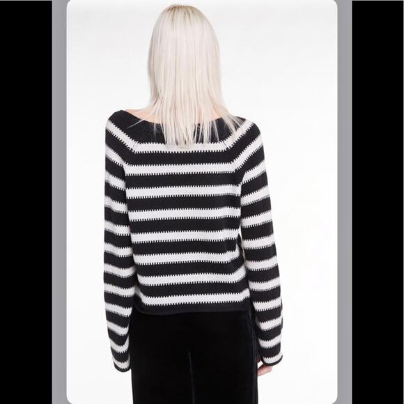 Wildfox Leanne V-Neck Knit Striped Sweater - Picture 3 of 8